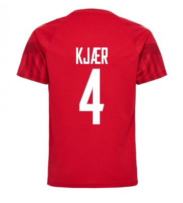 Denmark Simon Kjaer #4 Replica Home Stadium Shirt World Cup 2022 Short Sleeve